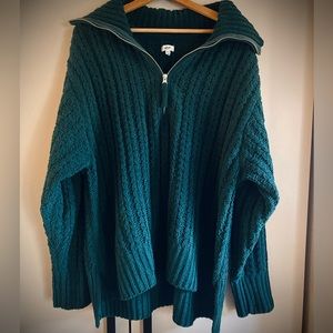 Aerie cable car quarter zip sweater